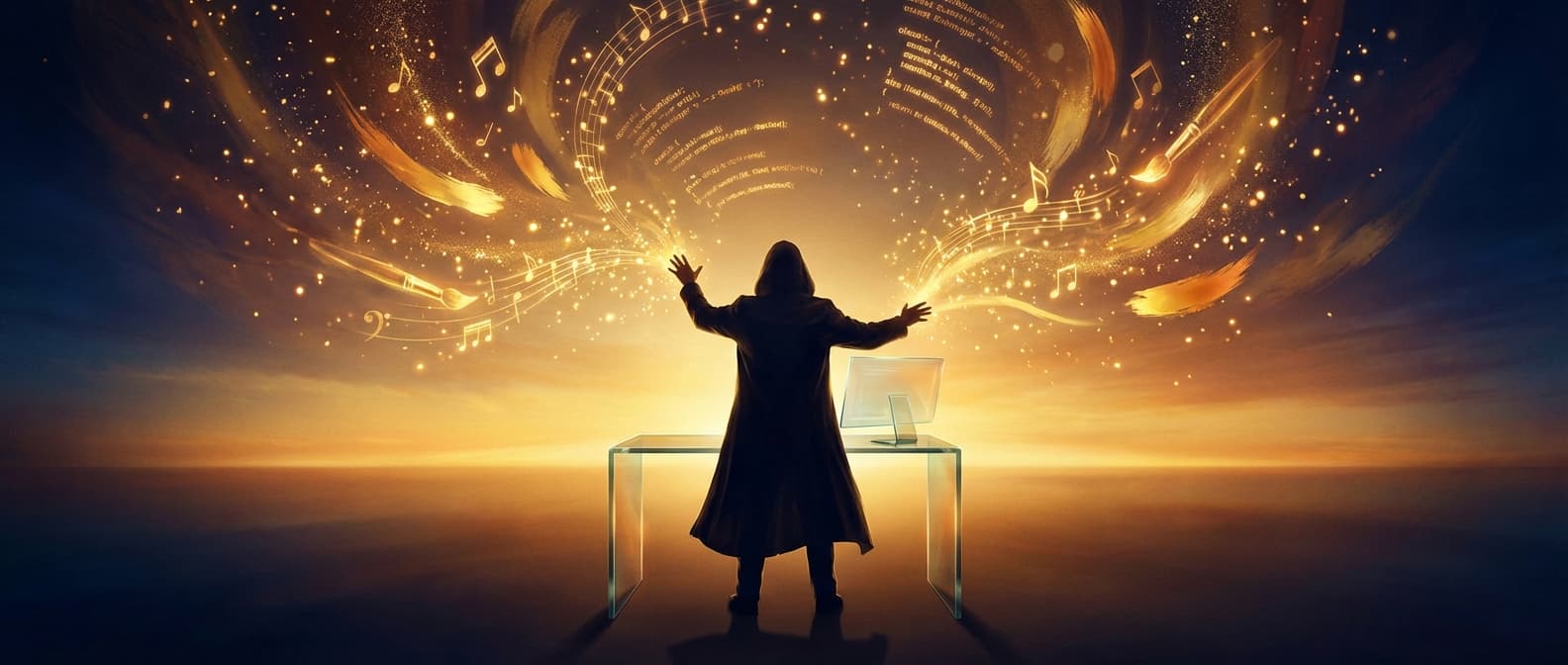 The Golden Age of Creators - A creator conducting an orchestra of creative energy