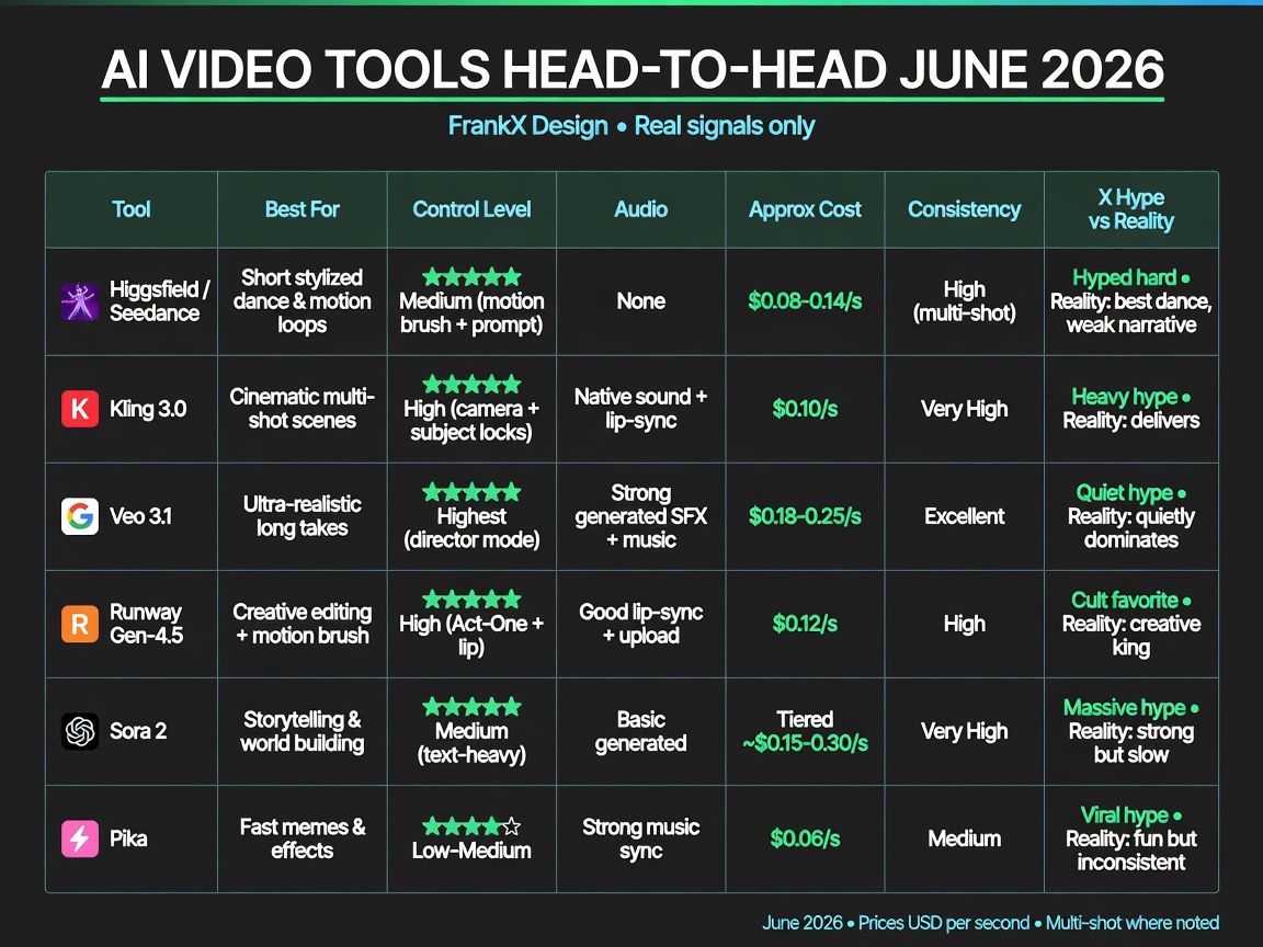 AI Video Tools Head-to-Head June 2026